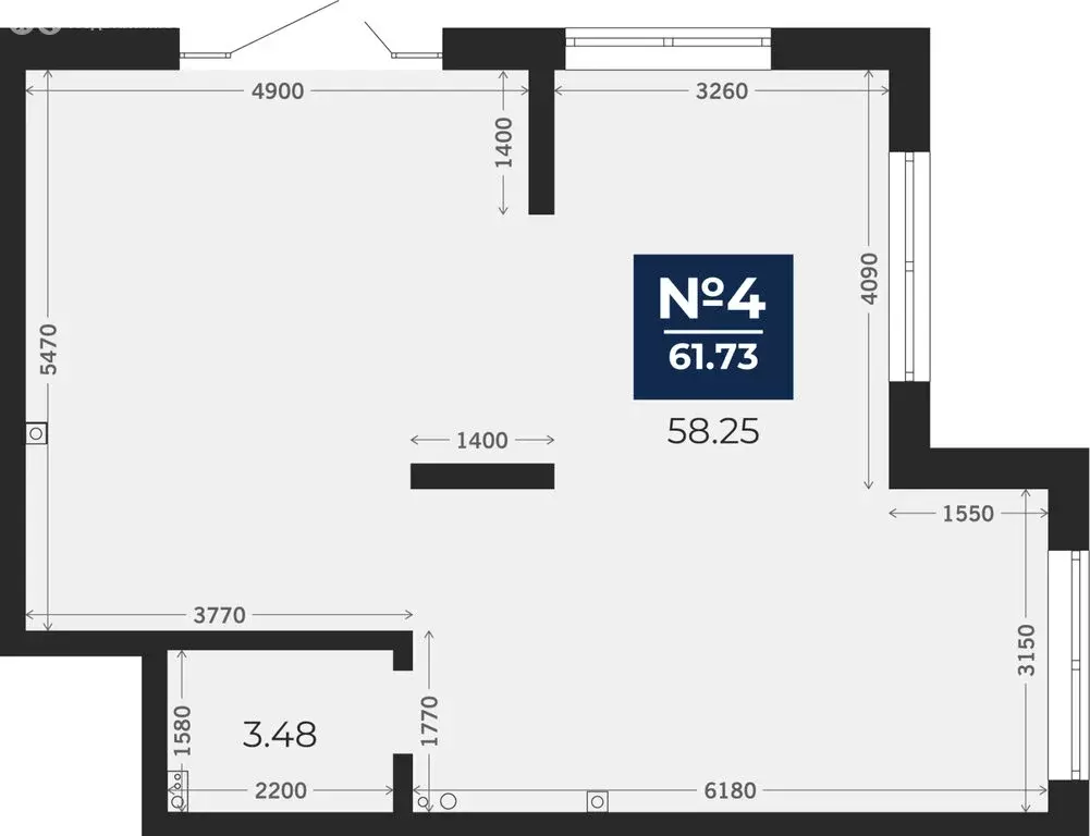 Помещение свободного назначения (61.73 м) - Фото 1