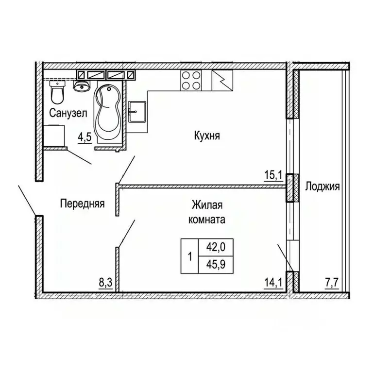 1-к кв. Приморский край, Владивосток На Черняховского жилой квартал,  ... - Фото 0