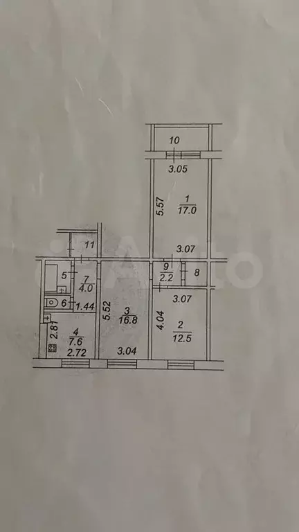 3-к. квартира, 66 м, 11/12 эт. - Фото 0