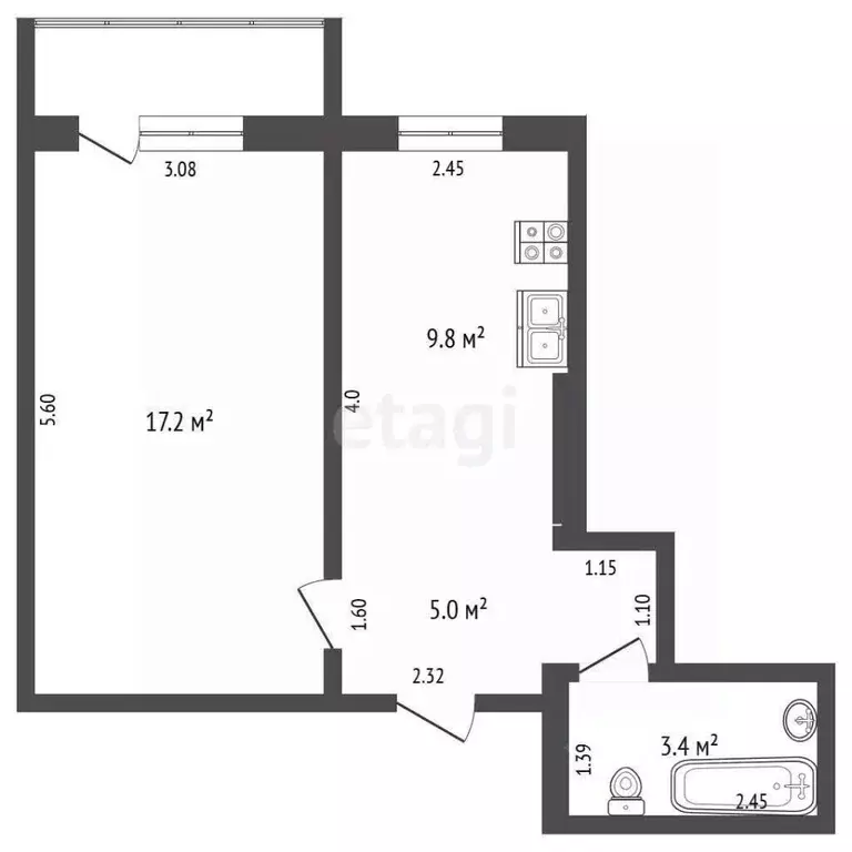 1-к кв. Саха (Якутия), Якутск ул. Дзержинского, 45/1 (36.0 м) - Фото 2