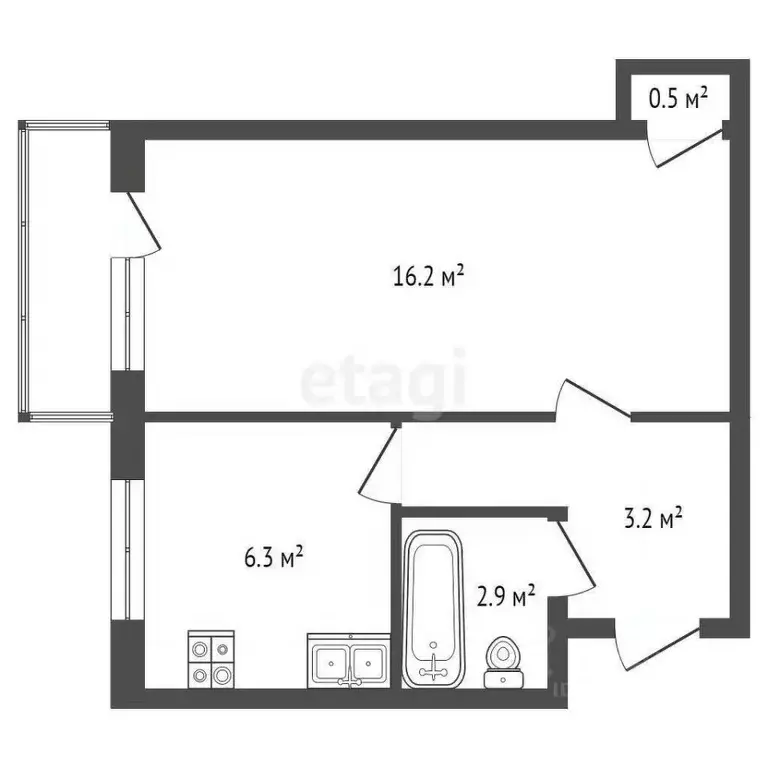 1-к кв. Севастополь ул. Истомина, 14Б (29.1 м) - Фото 1