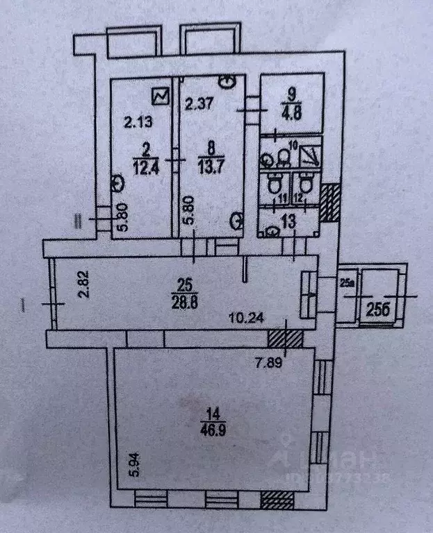 Помещение свободного назначения в Москва ул. Кржижановского, 15К7 (120 ... - Фото 1