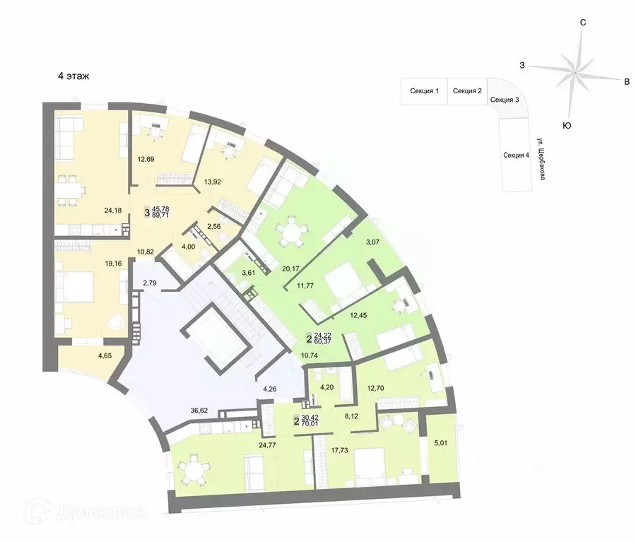 Продаётся 2-к квартира, 70.6 м - Фото 1