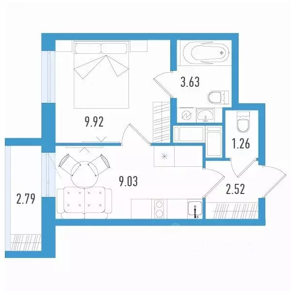1-к кв. Санкт-Петербург ул. Маршала Казакова, 64к1 (27.2 м) - Фото 0