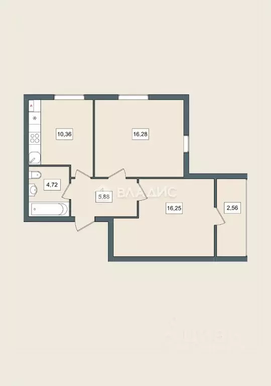 2-к кв. Липецкая область, Елец Александровский мкр, 22 (56.05 м) - Фото 2