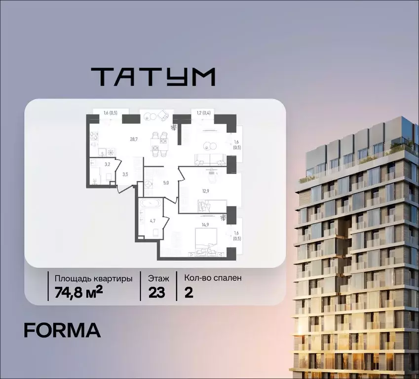 2-к кв. Москва ул. Обручева, 27К2С1 (74.8 м) - Фото 1
