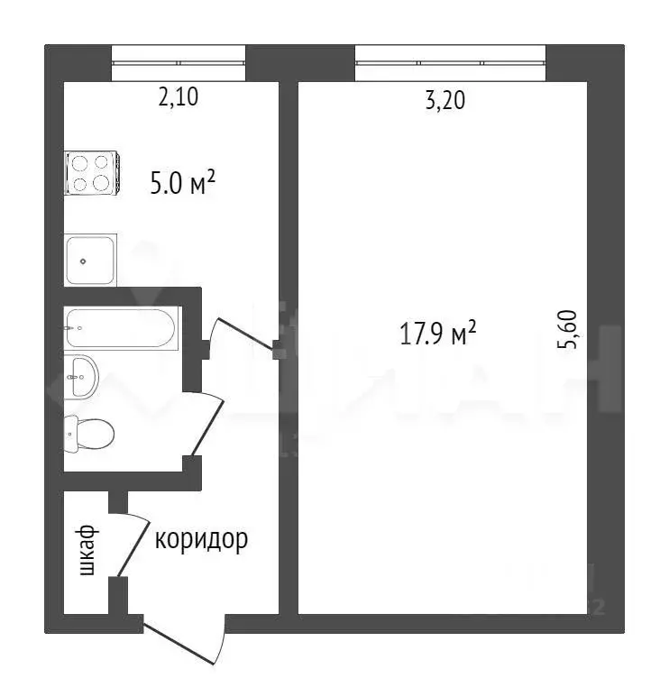 1-к кв. Красноярский край, Красноярск ул. Робеспьера, 29 (30.8 м) - Фото 1