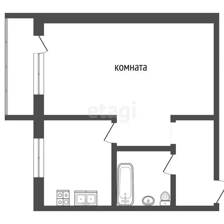 1-комнатная квартира: Ялуторовск, улица Ленина, 35 (30 м) - Фото 1