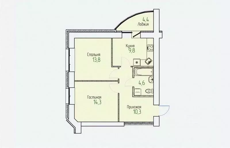 2-к кв. Кировская область, Киров Завода ОЦМ мкр,  (55.0 м) - Фото 0