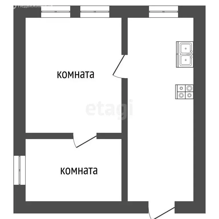 2-комнатная квартира: Ялуторовск, улица Революции, 55 (29.9 м) - Фото 1