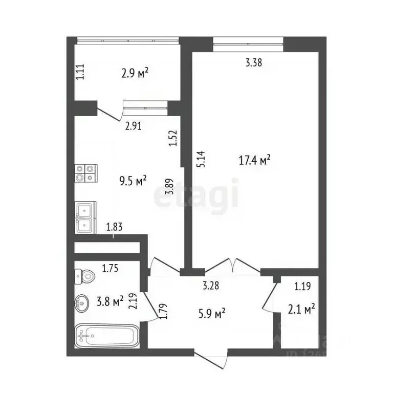 1-к кв. Москва 6-я Радиальная ул., 7/1к1 (38.7 м) - Фото 0