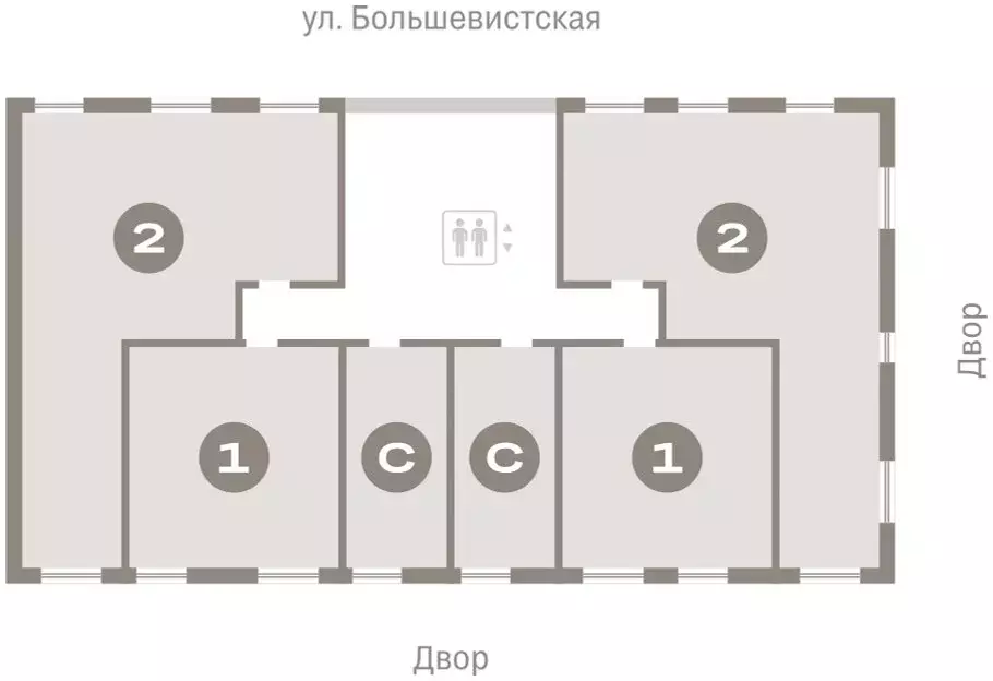 2-комнатная квартира: Новосибирск, Октябрьский район, микрорайон ... - Фото 1