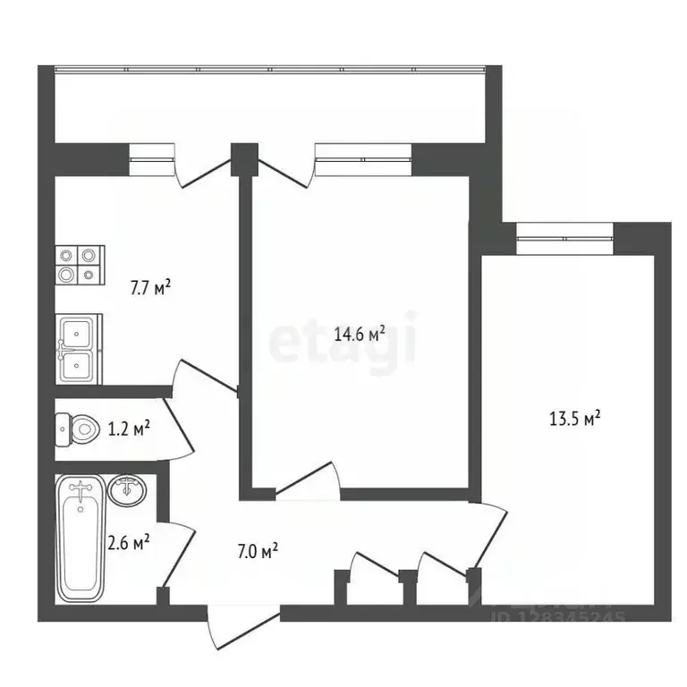 2-к кв. Нижегородская область, Нижний Новгород ул. Ярошенко, 19 (47.4 ... - Фото 2