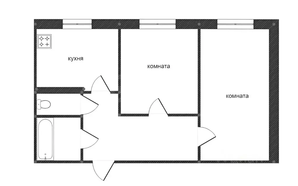 2-к кв. Ханты-Мансийский АО, Сургут ул. Маяковского, 30 (44.9 м) - Фото 1