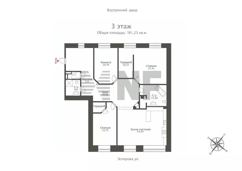 4-к кв. Санкт-Петербург Депутатская ул., 26 (191.2 м) - Фото 1