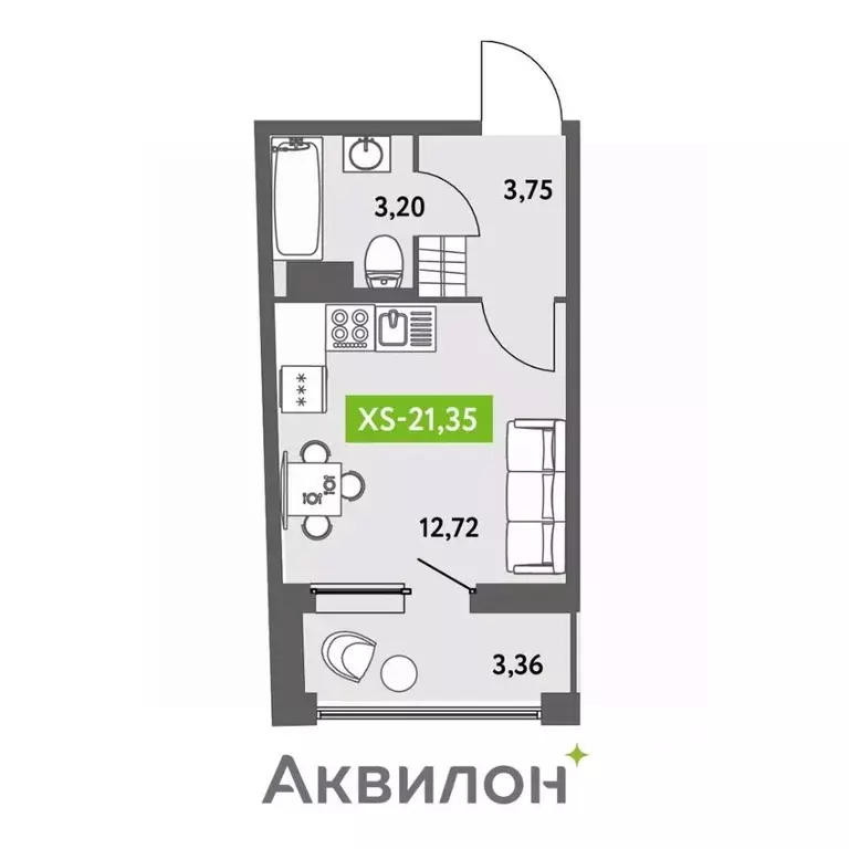 Студия Санкт-Петербург бул. Головнина, 4 (22.2 м) - Фото 0