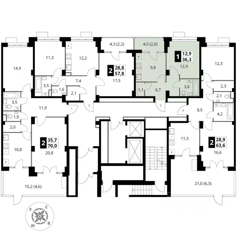 1-к кв. Московская область, Ленинский городской округ, пос. Битца ... - Фото 2