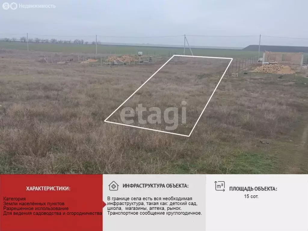Участок в Сакский район, Суворовское сельское поселение, село Великое ... - Фото 1