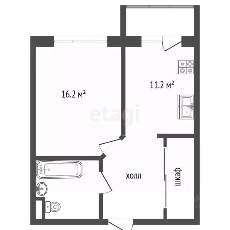 1-к кв. Ростовская область, Ростов-на-Дону просп. 40-летия Победы, ... - Фото 2
