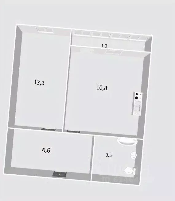 1-к кв. Башкортостан, Уфа Дагестанская ул., 16/2 (35.6 м) - Фото 2