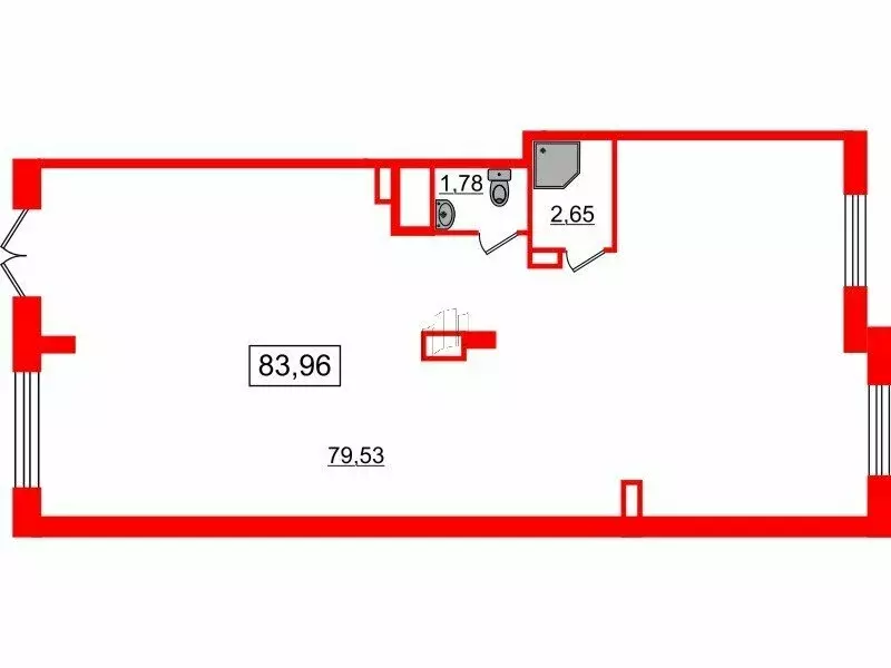 Помещение свободного назначения (83.96 м) - Фото 1