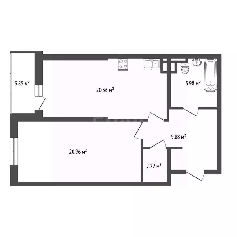 1-к кв. Ростовская область, Ростов-на-Дону Тибетская ул., 1Вс8 (63.7 ... - Фото 2