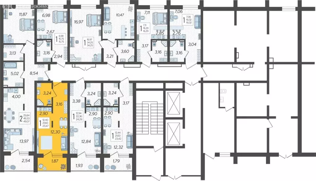 Квартира-студия: Сочи, жилой комплекс Кислород, 2 (23.47 м) - Фото 1
