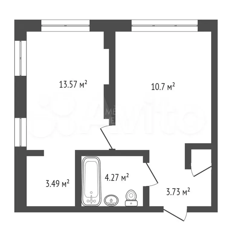 Квартира-студия, 29,6 м, 3/16 эт. - Фото 0