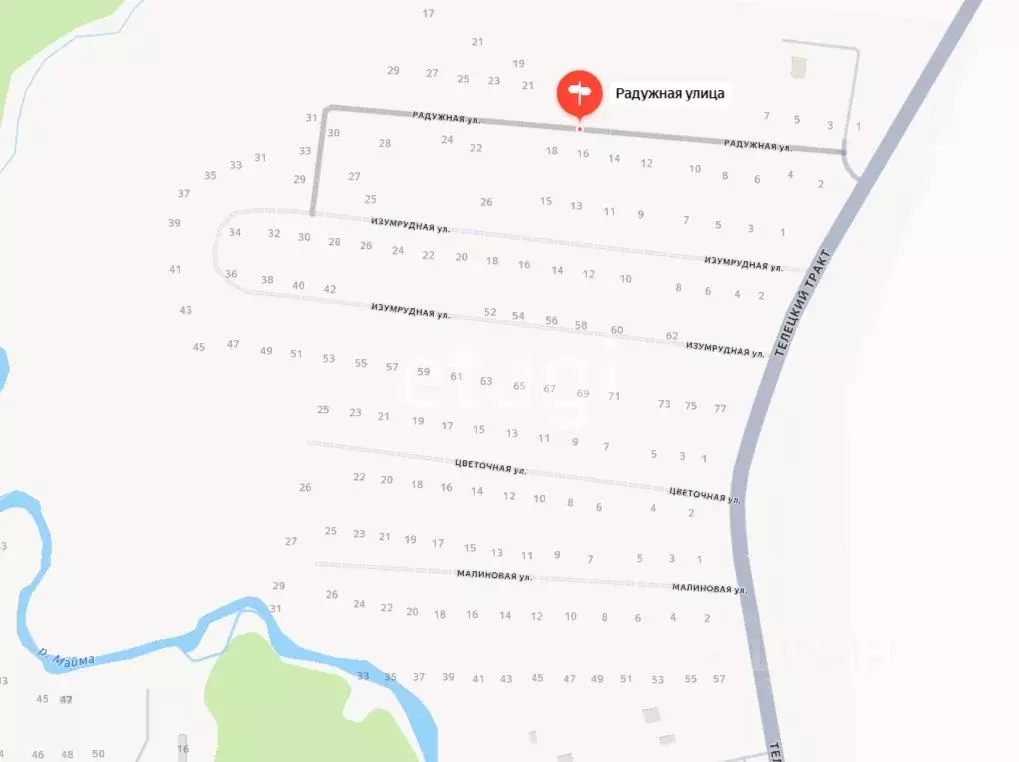 Участок в Алтай, Майминский район, с. Кызыл-Озек ул. Радужная (10.0 ... - Фото 1