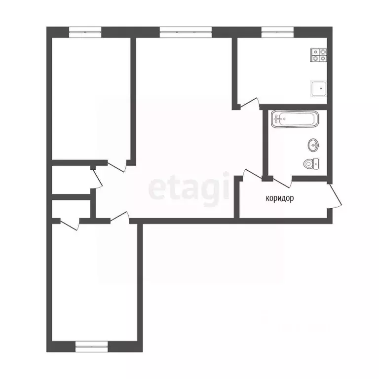 3-к кв. Воронежская область, Воронеж Новосибирская ул., 25/2 (60.1 м) - Фото 1