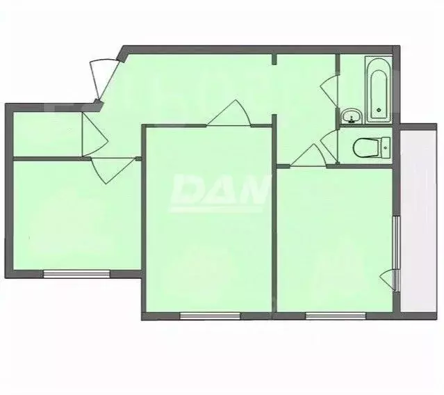 2-к кв. Челябинская область, Челябинск ул. Масленникова, 5 (52.9 м) - Фото 2