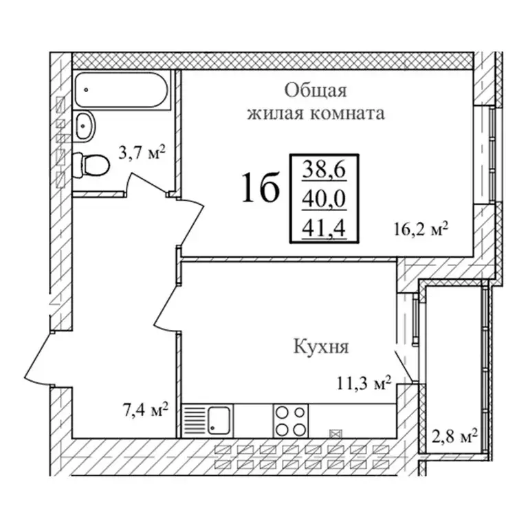 1-к кв. Тамбовская область, Тамбов ул. Научная, 14Б (41.4 м) - Фото 0
