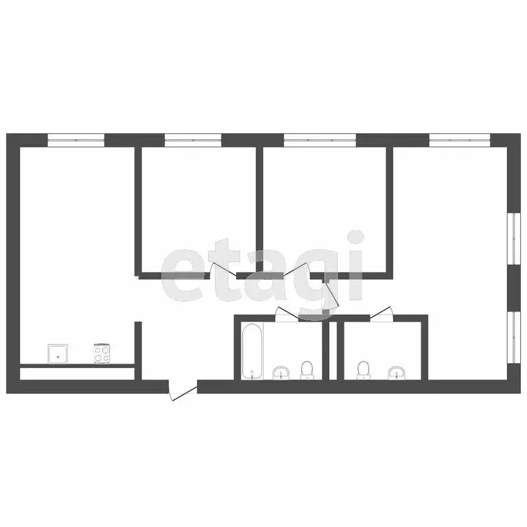3-комнатная квартира: Тюмень, улица Павла Никольского, 2 (82.6 м) - Фото 0