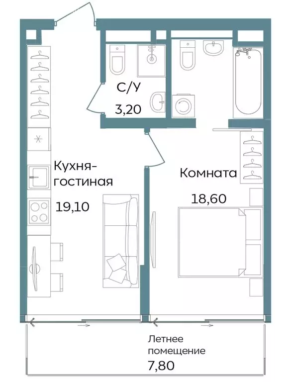 1-комнатная квартира: Республика Крым, Саки, курортный кластер Темпо ... - Фото 0