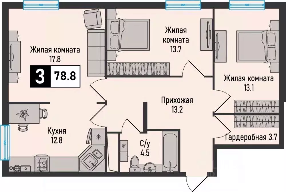 3-к кв. Ставропольский край, Железноводск городской округ, пос. ... - Фото 1