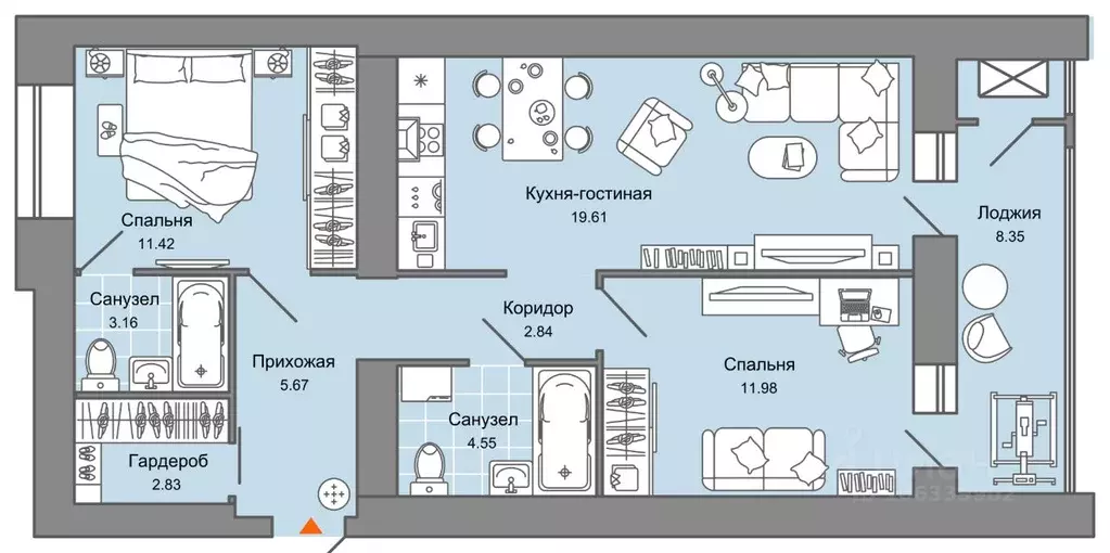 3-к кв. Кировская область, Киров ул. Дмитрия Козулева, 9 (66.0 м) - Фото 0