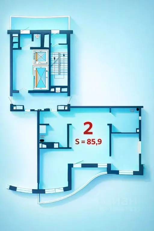 2-к кв. Московская область, Красногорск бул. Павшинский, 36 (85.9 м) - Фото 1