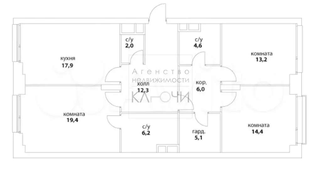 3-к. квартира, 101,1 м, 6/27 эт. - Фото 0