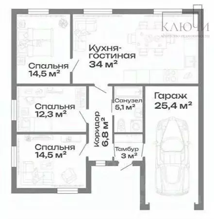 Дом в Челябинская область, Магнитогорск ул. Татьяничевой (115 м) - Фото 2