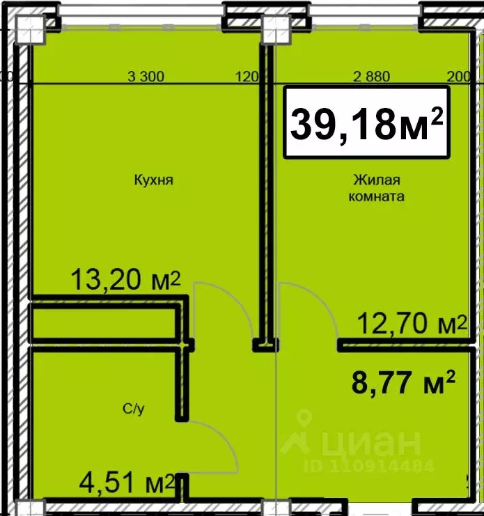 1-к кв. Ставропольский край, Ессентуки ул. Благодатная, 22к3 (39.18 м) - Фото 1
