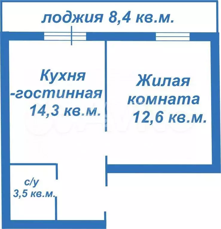 1-к. квартира, 30,4 м, 1/5 эт. - Фото 0