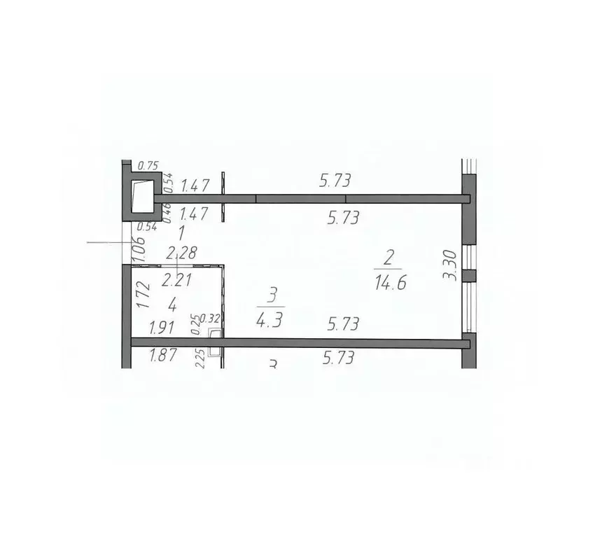 Студия Москва Новоостаповская ул., 16к1 (25.7 м) - Фото 2