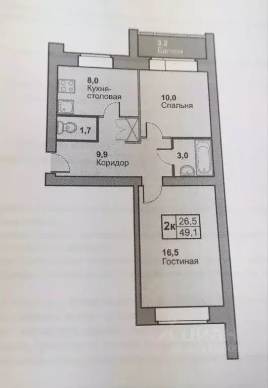 2-к кв. Свердловская область, Белоярский муниципальный округ, с. ... - Фото 2