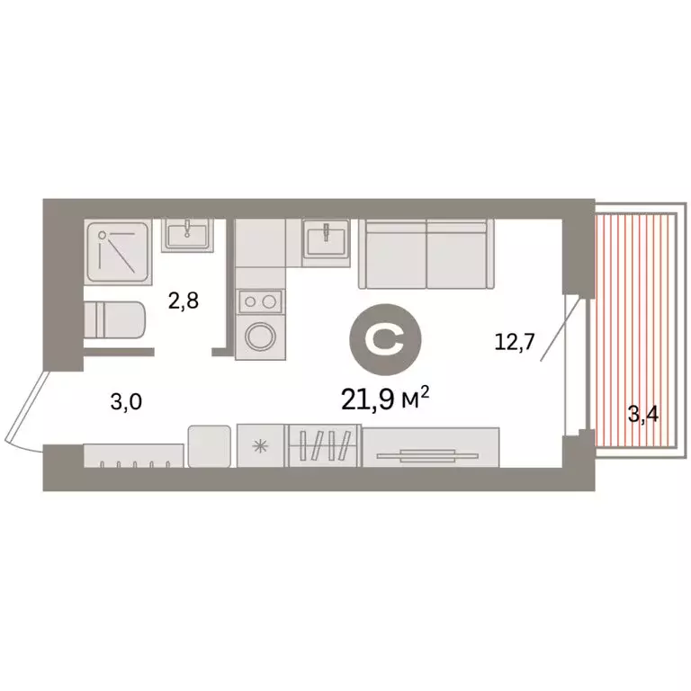 Квартира-студия: Екатеринбург, жилой район Сортировочный, микрорайон ... - Фото 1