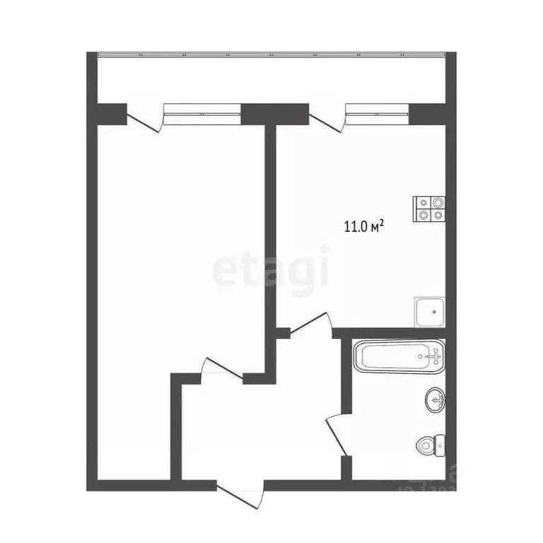1-к кв. Тюменская область, Тюмень ул. Ю.-Р.Г. Эрвье, 12 (35.4 м) - Фото 2
