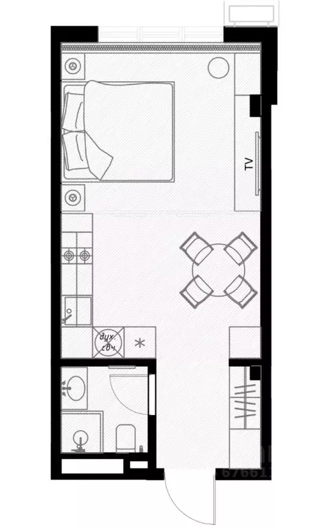 Студия Краснодарский край, Сочи ул. Ленина, 290/8к2 (29.8 м) - Фото 0