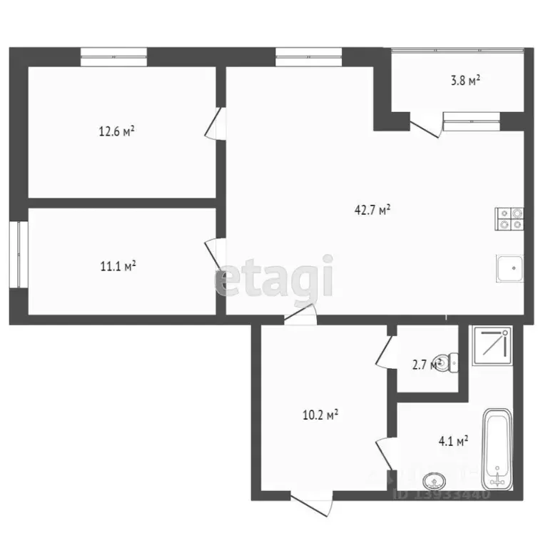 2-к кв. Тюменская область, Тюмень 6-й мкр, ул. Валерии Гнаровской, ... - Фото 2