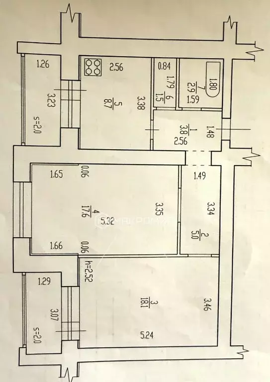 2-к кв. Брянская область, Брянск ул. Кутузова, 44 (57.6 м) - Фото 1