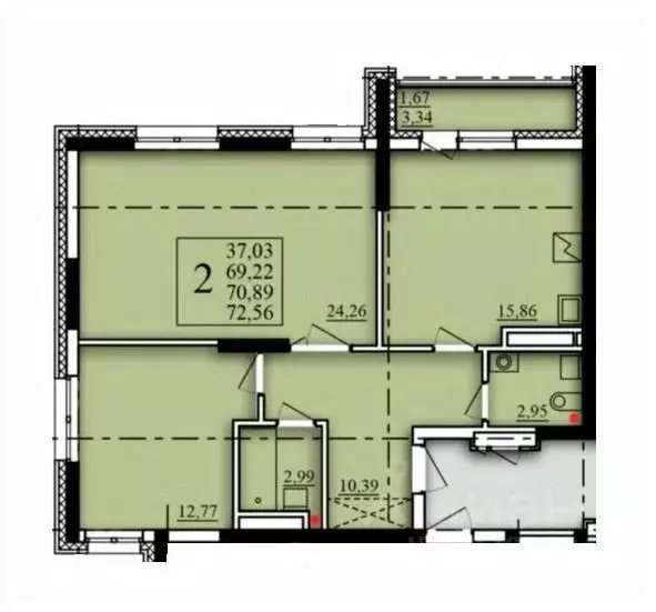 2-к кв. Башкортостан, Уфа Затон-Восточный жилрайон, Паруса жилой ... - Фото 1