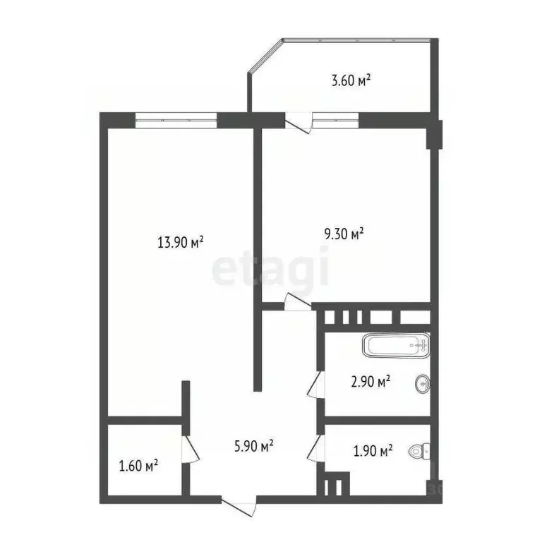 1-к кв. Ханты-Мансийский АО, Сургут ул. Ивана Захарова, 2/1 (35.5 м) - Фото 1